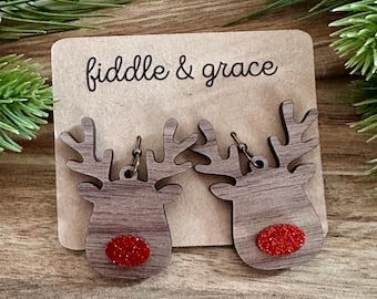 Reindeer Earrings | Reindeer | Rudolph Earrings | Rudolph Jewelry | Christmas Earrings | Christmas | Rudolph | Statement Earrings