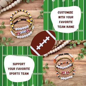Game Day Bracelet Stack | Team Name Bracelet | Word Bracelet | Sports Mom | Bracelet Stack | School Spirit Bracelet | Sports Bracelet