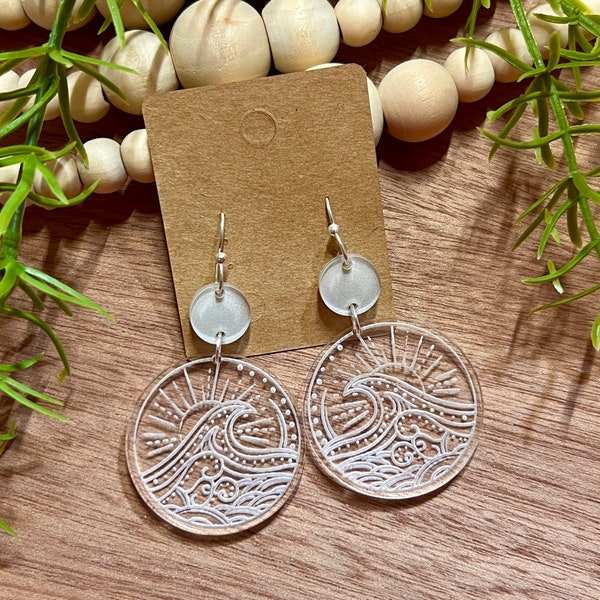 Earrings | Ocean Earrings | Ocean | Acrylic Earrings | Beach Earrings | Beach Jewelry