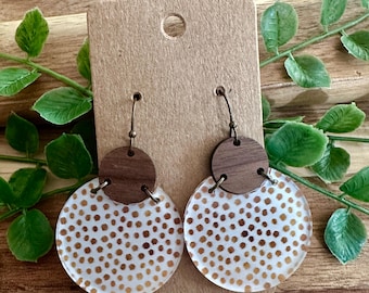 Earrings | Dangle Earrings | Acrylic and Wood Earrings | BOHO Earrings | Floral Earrings | Statement Earrings | Colorful Earrings