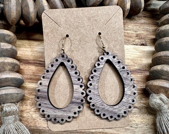 Earrings | Wood Earrings | Wooden Earrings | Wood Jewelry | Statement Earrings