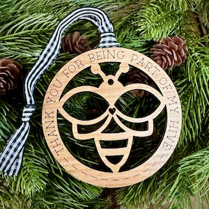 Bee Ornament | Bee Christmas Ornament | Bee Hive Ornament | Teamwork Ornament | Co-worker Ornament | Bee Gift | Bees