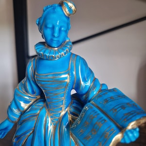SEVRES-unusual ANTIQUE turquoise FIGURINE. 18 Th century