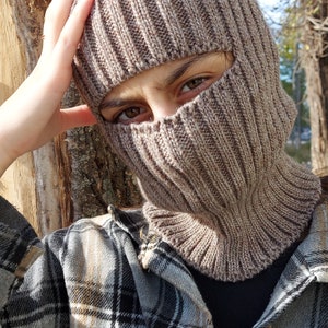 Ski mask, Wool balaclava hat, Winter full face mask unisex , Knit balaclava face cover, Best friend gift
