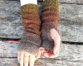 Long Fingerless gloves, Arm warmers. Alpaca Knit Gloves,  wrist warmers, Outlander inspired Claire's gloves.