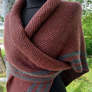 Brown outlander shawl Claire knitted shrug. Knitted Sontag is outlander gifts. WRAP SHAWL.