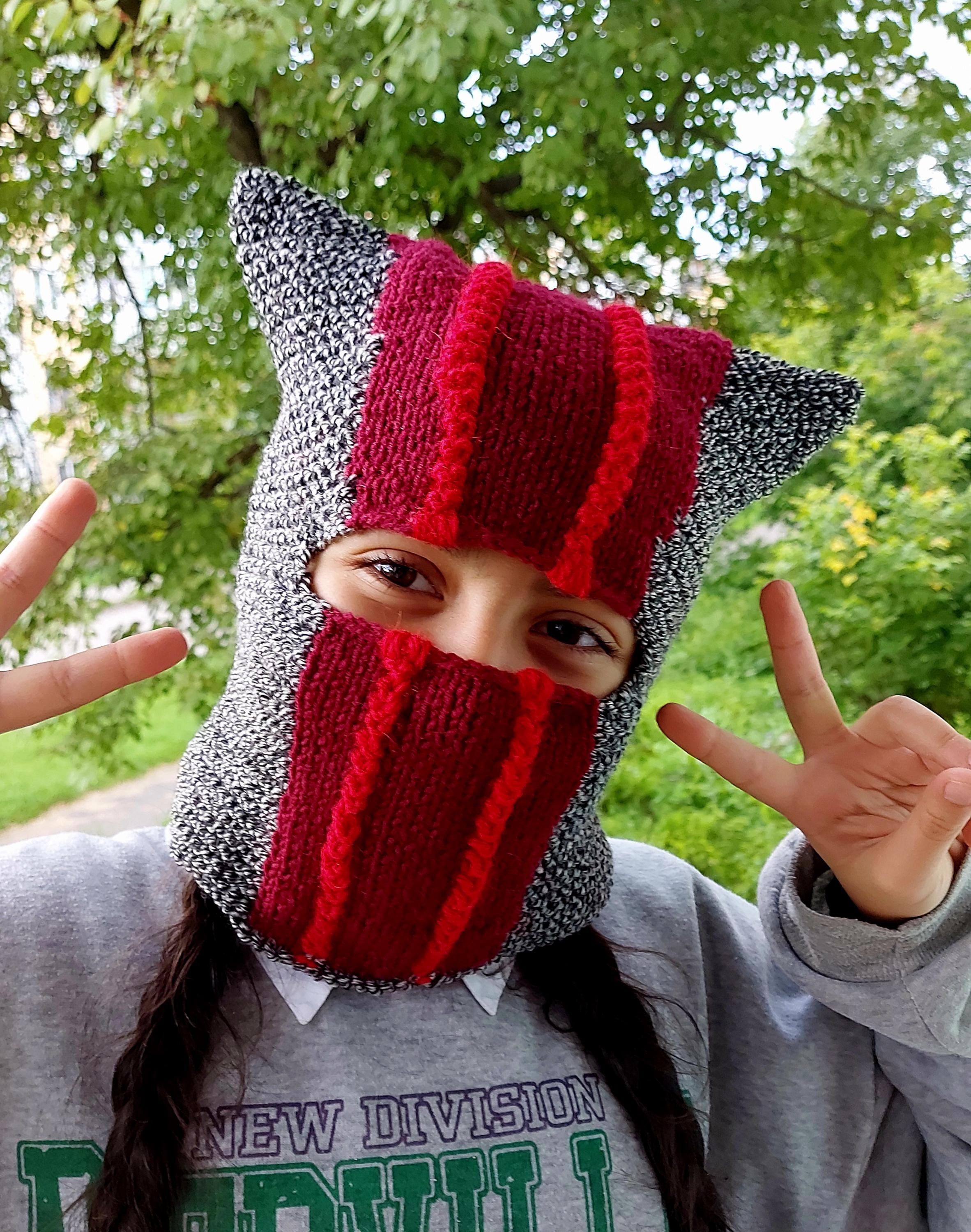 ニットキャップ・ビーニー Marine Serre WILD PUFFY KNIT BALACLAVA Wild Puffy Knit Balaclava (UHG044A-CKNI0031-BLACK)