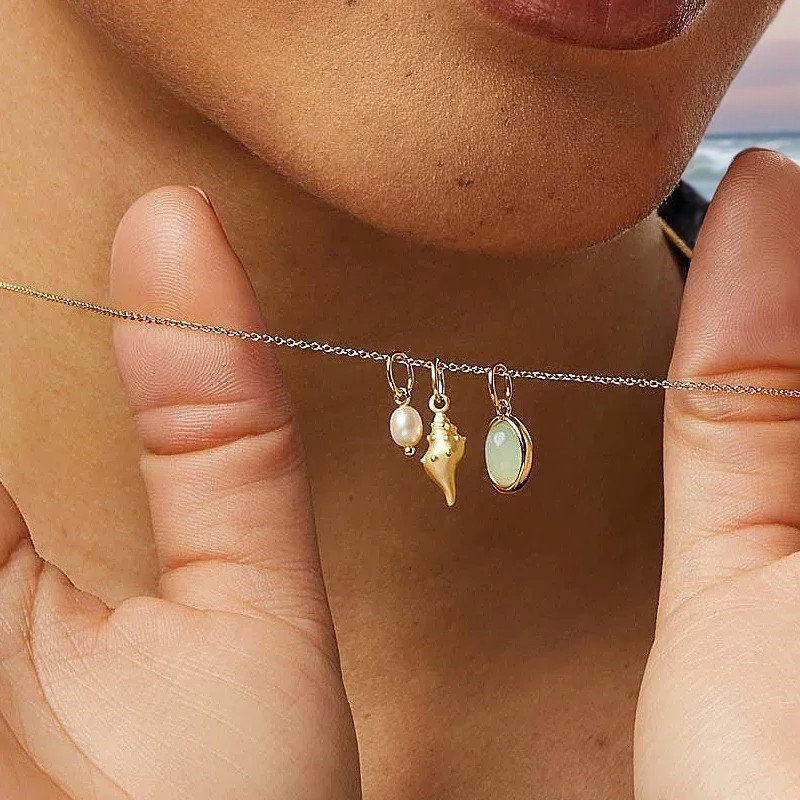 Shell Conch Necklace • Waterproof Beach Jewelry  • Clavicle Chain Necklace • 18K Gold Plated •  Waterproof Beach Jewelry • Luxury Jewelry