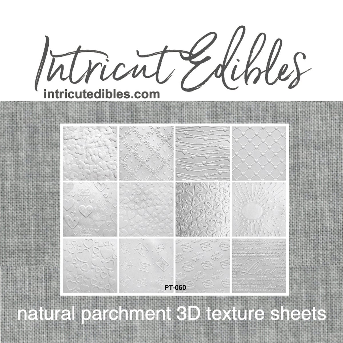 3D Parchment Texture Combo Hearts 12/pkg
