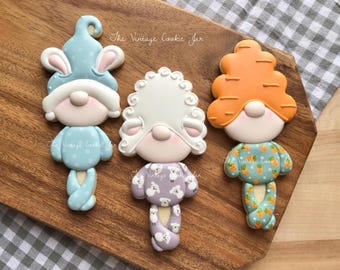 The Vintage Cookie Jar's Easter Gnome Kids Cookie Cutter Set 3 pc