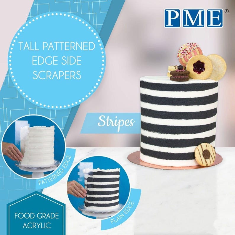 Tall Patterned Edge Side Scraper - Stripes - Etsy