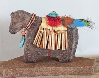 horse fetish ~DREAMING OF LAHAINA~ Collectable, horse figurine, tribal art, equestrian, witchy things, divination tool, Santa Fe style