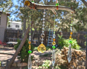 suncatcher ~PEACE~ hippie boho home, glass art, rainbows, LGBQT art, window art, cabin decor, Chandelier Prisms, shaman art, witchy vibes