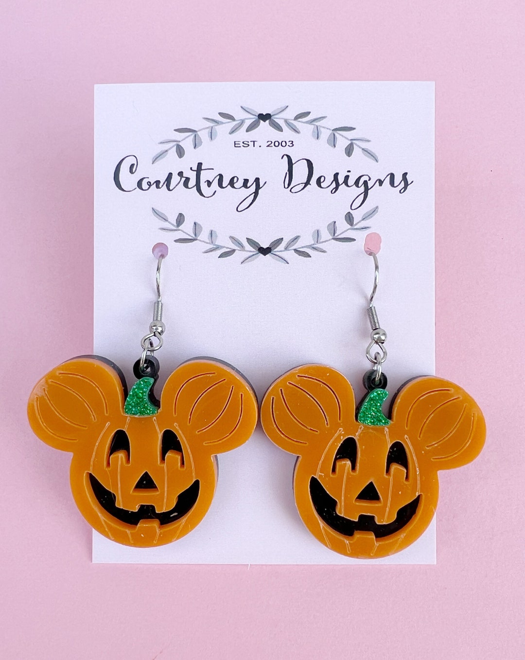 Disney Inspired Halloween Mickey Mouse Pumpkin Earrings Mickey Jacko