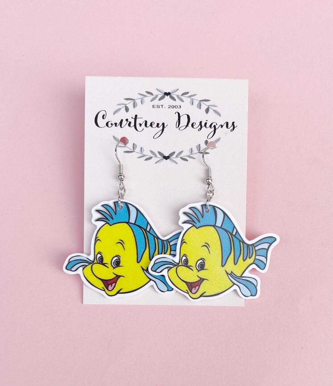 Disney Inspired Flounder the Little Mermaid Earrings Flounder Etsy