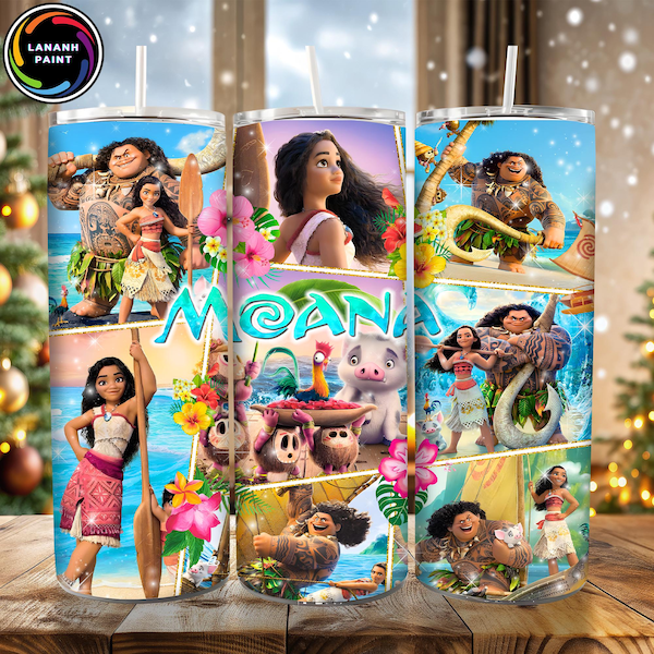 Trendy Princess Tumbler Wrap PNG, New Movie Princess Group Design, Ocean Theme 20oz Tumbler Sublimation, Digital Download