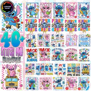 40+ Funny Kids Back To School Png Bundle, Retro Boys Girls First Day Of School Cartoon Png, Blue Alien Character Png, Trendy Teacher Design