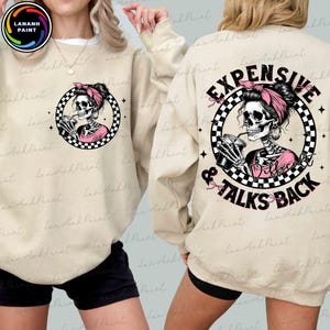 Expensive Difficult And Talks Back PNG, Funny Saying Png, Coquette Mom Skeleton PNG, Front And Back Png, Retro Mother’s Day Png