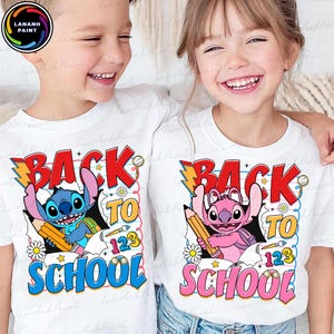 Retro Jungen Mädchen Erster Schultag Png, Lustige Kinder zurück in die Schule Png, trendige Cartoon zurück in die Schule Png, blau Alien Charakter Png