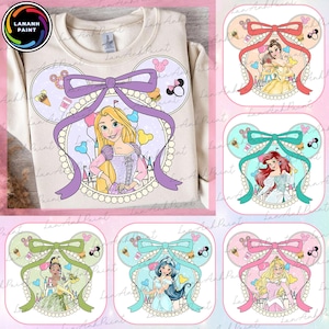 Coquette Bows Princess Png Bundle, Magical Castle Png, Magical Mirror Bow Png, Family Vacation Png, Pink Coquette Bow Png, Princess Cartoon