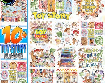 15+ Toy Friends Character PNG Bundle, Cute Cartoon Watercolor Designs, Kids Boy Shirt Graphic, Friendship Sublimation Png
