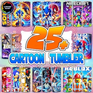 25+ Cartoon Movie Characters Tumbler Wrap PNG Bundle, Superhero Tumbler 20Oz Wrap Png, Holiday Movie 20Oz Tumbler PNG, Digital Download