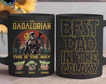 Personalized Father’s Day The Dadalorian Mug Wrap 11oz Design, Dad Custom Gift, Cartoon Movie This Is The Way Png, Digital Download