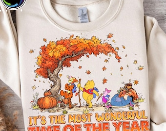 Retro Fall Cartoon Honey Bear And Friends Png, Pumpkin Spice Png, Autumn Kids Shirt Png, Trendy Fall Movie Characters Png, Thanksgiving Png