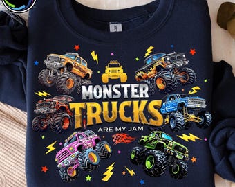 Monster Trucks Are My Jam PNG, Boys Monster Truck Design, Monster Trucks Sublimation PNG, Kids Truck Shirt Graphic, Wheels Car PNG