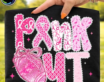 Pink Out Football Mom Png, Coquette Lace Football Png, Preppy Ribbon PNG, Breast Cancer Awareness PNG, Girly Game Day Png, Digital File
