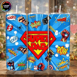 Superhero Fist Bump Tumbler Wrap Png, Super Dad 20OZ Tumbler Designs, Superhero Dad PNG, Father's Day Tumbler Wrap, Dad Tumbler Gift