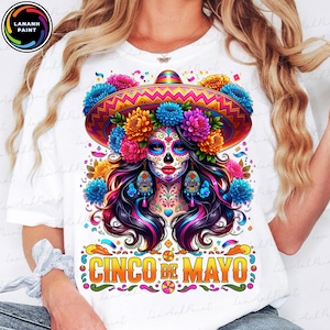 Boho Floral Cinco De Mayo PNG, Design de Sublimação de Margarita PNG, Design de Camiseta Mexicana Viva La Fiesta PNG, Tequila Mexicana Feminina PNG