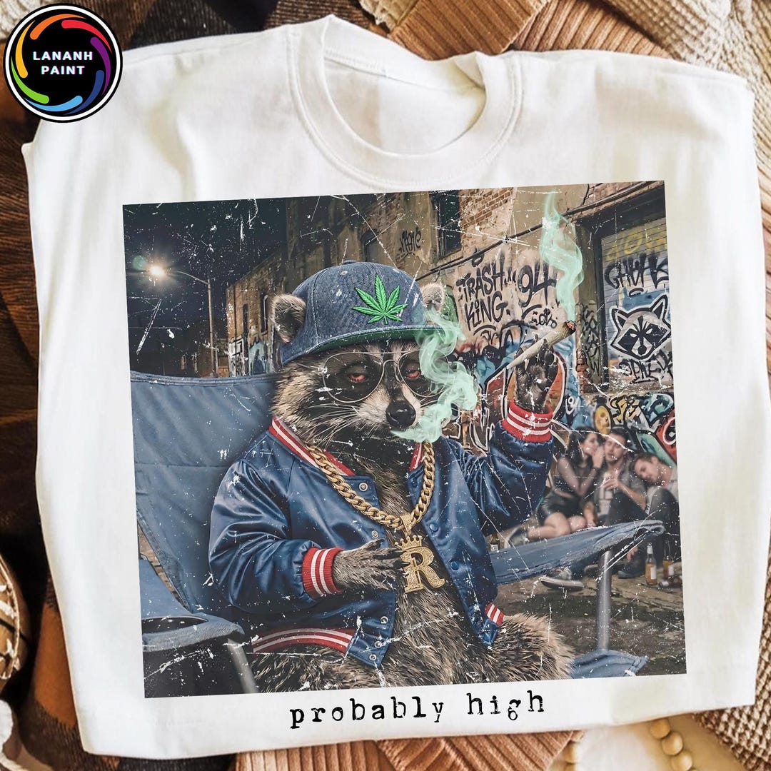 Funny 420 Raccoon PNG, Probably High Weed Cartoon, Cannabis Animal ...