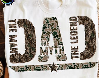 Camo chasse papa PNG, meilleur papa jamais conception de chemise Camouflage, clipart cadeau fête des pères rétro, chemise papa classique sublimation PNG