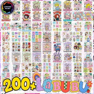 200種類以上のモンスター人形PNG素材、トレンドのピンクの漫画キャラクターデザイン、人形漫画20オンススキニータンブラーラップ、かわいいモンスタークリップアート