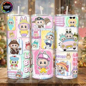 Puppenkarikatur 20oz Skinny Tumbler Wrap, lustiges Comic Wrap Design, Trending Cartoon Freunde Charakter 20oz Skinny Tumbler PNG