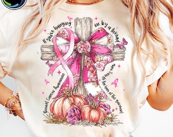 Jesus Pink Bow Cross Breast Cancer Png, Pink Ribbon Awareness Png, Breast Cancer Shirt Design, Faith Hope Strength Sublimation Png