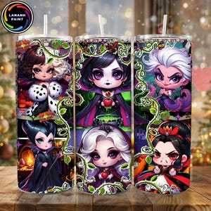 Halloween Witch Tumbler 20Oz Png, Villain Friends Movie 20 oz Skinny Tumbler Wrap Design, Scary Horror Halloween 20 oz Skinny Tumbler Wrap