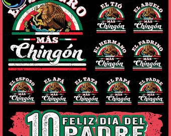 10 El Papa Mas Chingon Png Bundle, Funny Spanish Papá Png, Father's Day Png, Dia Del Padre Abuelo Png, Eres Mi Heroe Png, Gift For Dad