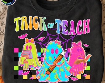 Ghost Teacher Pumpkin Png, Spooky Teacher Png, Neon Teacher Halloween Png, Trick Or Teach Png, Halloween Teacher Png, Funny Teacher Png