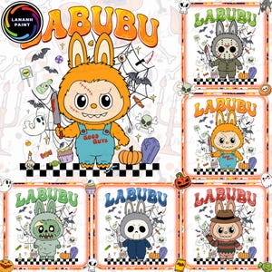 子供と女の子向けのコケットボウドールのバンドルPNG、ホラーラブーPNG、かわいい不気味なキャラクターPNG、モンスタードールPNG、面白い人形漫画PNG