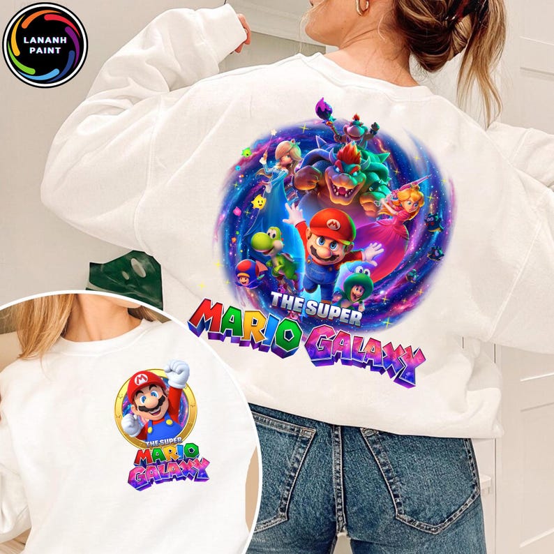 PNG de Super Cartoon Galaxy, diseño de camiseta para gamers, camiseta con póster de película Galaxy, PNG de personaje de Super Cartoon, archivo digital PNG de película para gamers imagen 2