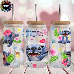 Cartoon Character 16 oz Glass Can Png, Blue Monster Character 16oz Glass Can Wrap, Movie 16 oz Libbey Glass Can Wrap, Sublimation Design
