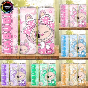 Bundle Funny Cartoon Character Wrap Design, Trending Pink Cartoon Character 20oz Skinny Tumbler PNG, Gift for Kids,Cartoon 20oz Tumbler Wrap