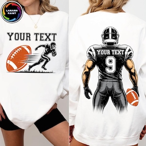 Personalized Football Png Custom Game Day Shirt Design PNG, Football Team PNG, Text & Number PNG, Gift For Player, Football Mom Design