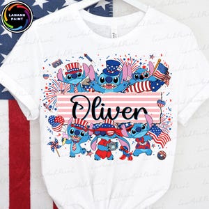 Mostro blu personalizzato America PNG, Cartone animato 4 luglio PNG, Personaggi dei cartoni animati America Coquette PNG, Nome personalizzato PNG, Coquette Girly USA PNG