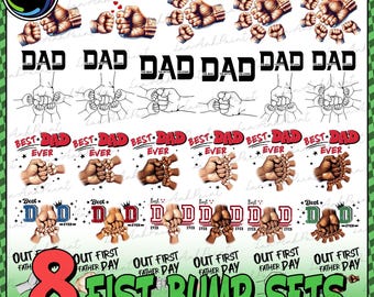 8 Father's Fist Bump Set PNG Bundle, Dad Fist Bump Png, Father's Day Png, Baby Toddler Kid Dad Fist Bump Png, Best Dad Ever Png, Dad’s Gift