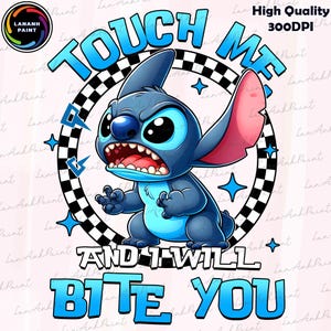 Touch Me And I Will Bite You Png, Movie Cartoon Png, Blue Monster Cartoon Png, Funny Cartoon Png, Movie Character Png, Digital File