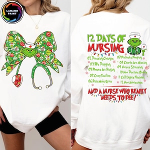 Christmas Nurse Png, Holiday Gift For Nurse, Coquette Nurse Christmas PNG, Green Mean Guy Nurse PNG, Nurse Christmas Movie PNG