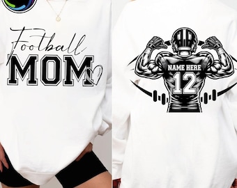 Personalized Football Team Png, Custom Name and Number Png, Retro Sports Football Mom Png, Game Day Shirt Design, Gift For Player Png